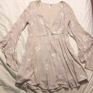 FREE PEOPLE Beige flower dress